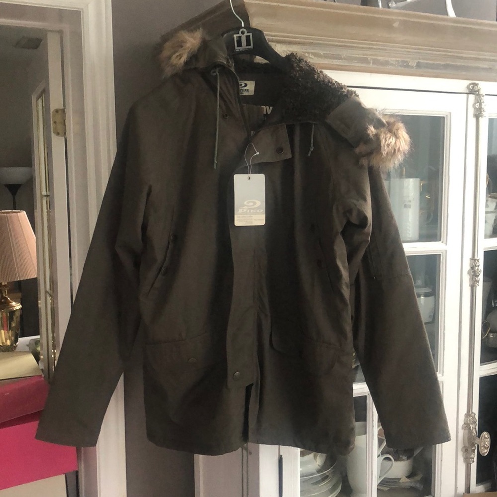 NWT PINKO Army Green Winter Coat, L
